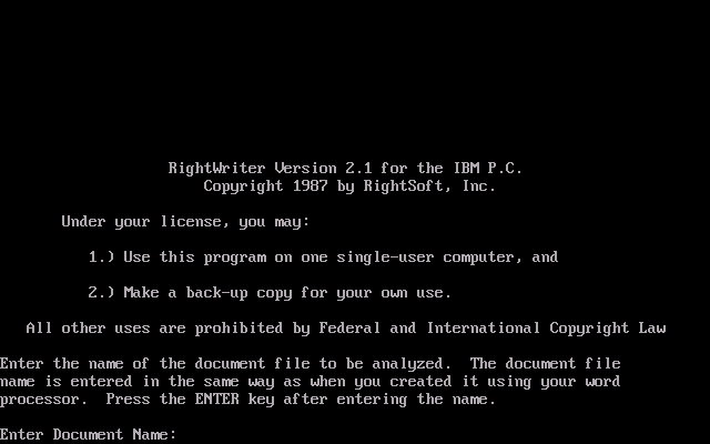 RightWriter 2.1 - Splash